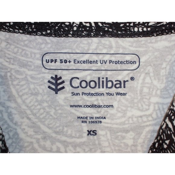 Coolibar Oceanside Tunic Dress XS UPF 50+ Sun Protection Black White Paisley - Picture 6 of 8